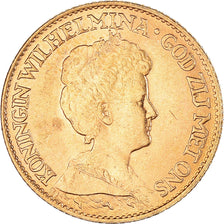Coin, Netherlands, Wilhelmina I, 10 Gulden, 1917, AU(55-58), Gold, KM:149