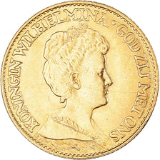 Coin, Netherlands, Wilhelmina I, 10 Gulden, 1917, AU(55-58), Gold, KM:149