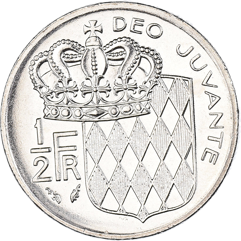 Coin, Monaco, Rainier III, 1/2 Franc, 1979, AU(55-58), Nickel, KM:145