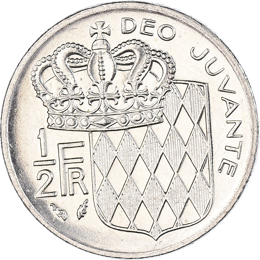Coin, Monaco, Rainier III, 1/2 Franc, 1979, AU(50-53), Nickel, KM:145