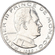Coin, Monaco, Rainier III, 1/2 Franc, 1989, MS(63), Nickel, KM:145, Gadoury:MC