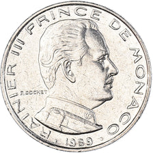 Coin, Monaco, Rainier III, 1/2 Franc, 1989, MS(63), Nickel, KM:145, Gadoury:MC