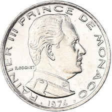 Coin, Monaco, Rainier III, 1/2 Franc, 1974, AU(55-58), Nickel, KM:145