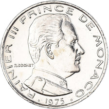 Coin, Monaco, Rainier III, 1/2 Franc, 1975, AU(50-53), Nickel, KM:145