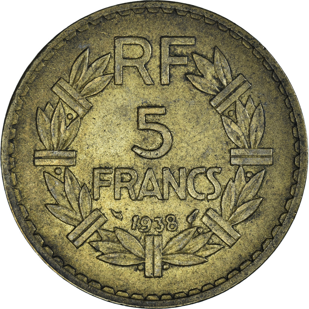 Munten, Frankrijk, Lavrillier, 5 Francs, 1938, FR, Aluminum-Bronze, KM:888a.1