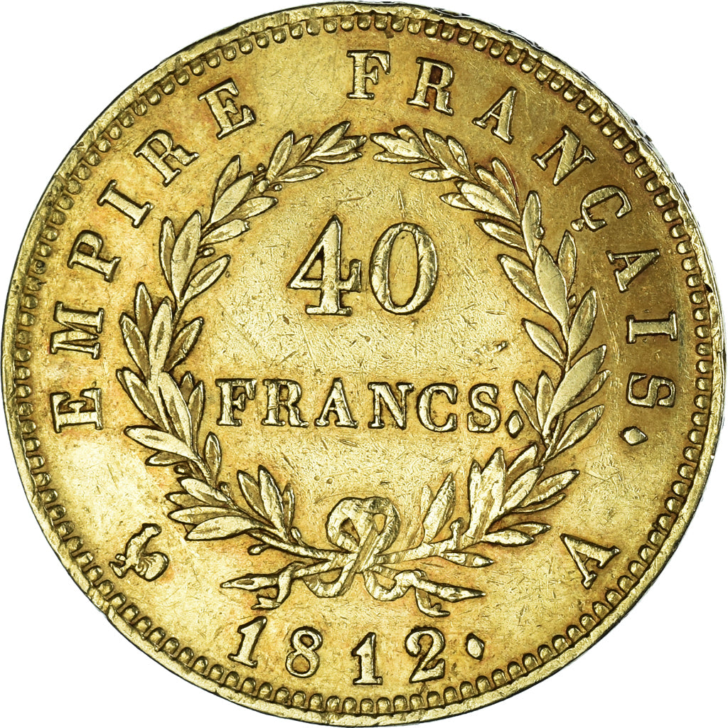 Munten, Frankrijk, Napoléon I, 40 Francs, 1812, Paris, ZF, Goud, KM:696.1