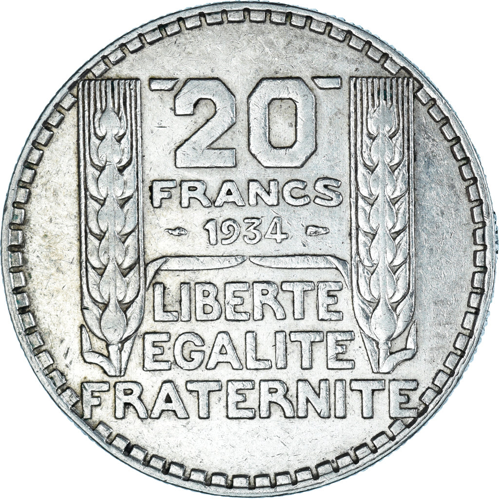 Coin, France, Turin, 20 Francs, 1934, Paris, EF(40-45), Silver, KM:879