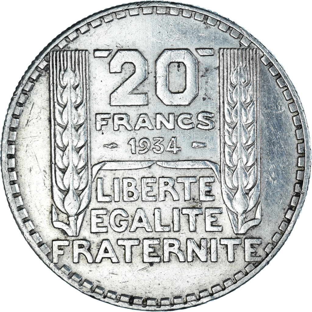 Coin, France, Turin, 20 Francs, 1934, Paris, EF(40-45), Silver, KM:879