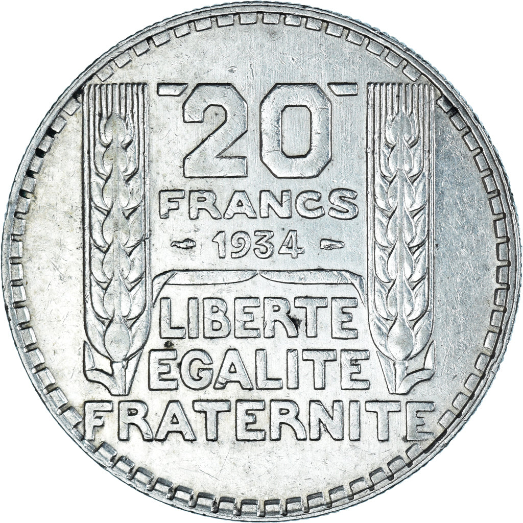 Coin, France, Turin, 20 Francs, 1934, Paris, EF(40-45), Silver, KM:879