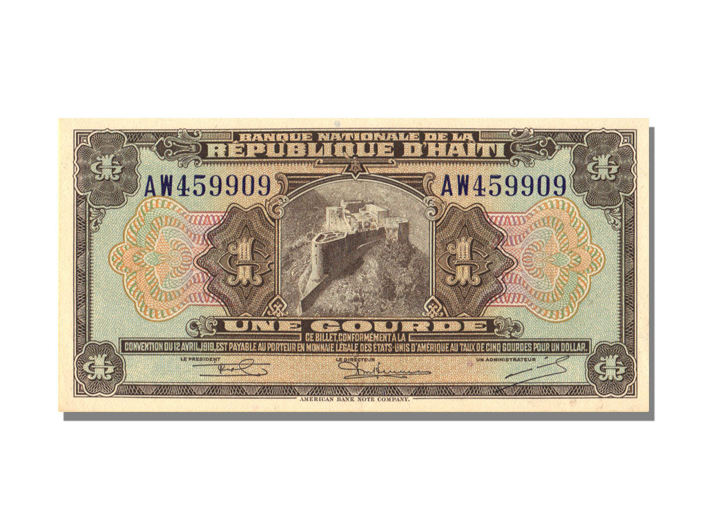Haiti, 1 Gourde, 1919, 1919-04-12, UNC(63), AW