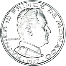 Coin, Monaco, Rainier III, 1/2 Franc, 1977, MS(60-62), Nickel, KM:145