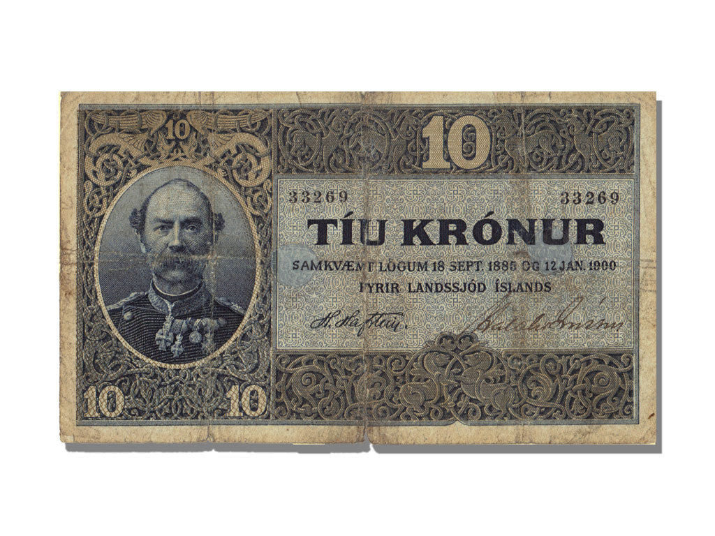Iceland, 10 Kronur, VF(30-35)