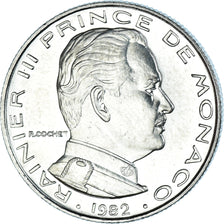 Coin, Monaco, Rainier III, 1/2 Franc, 1982, AU(50-53), Nickel, KM:145