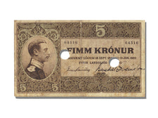 Biljet, IJsland, 5 Kronur, 1900-01-12, TB+
