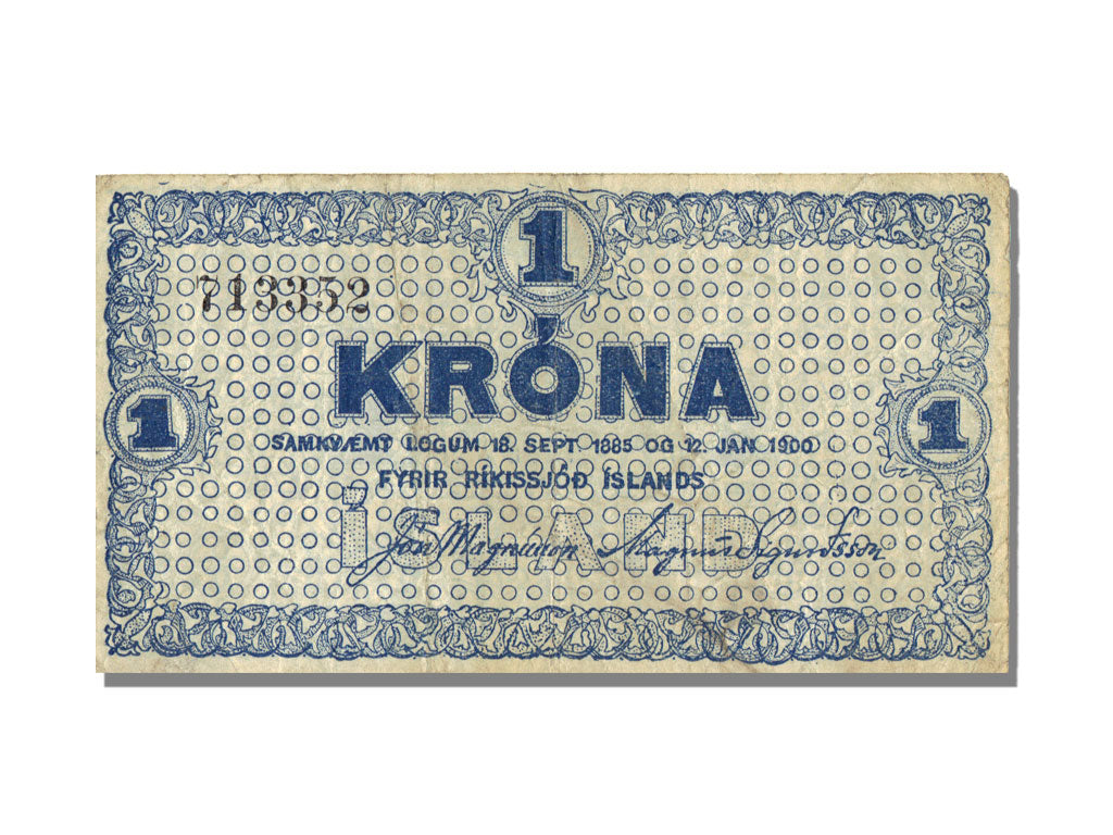 Iceland, 1 Króna, KM #18a, AU(50-53), 713352