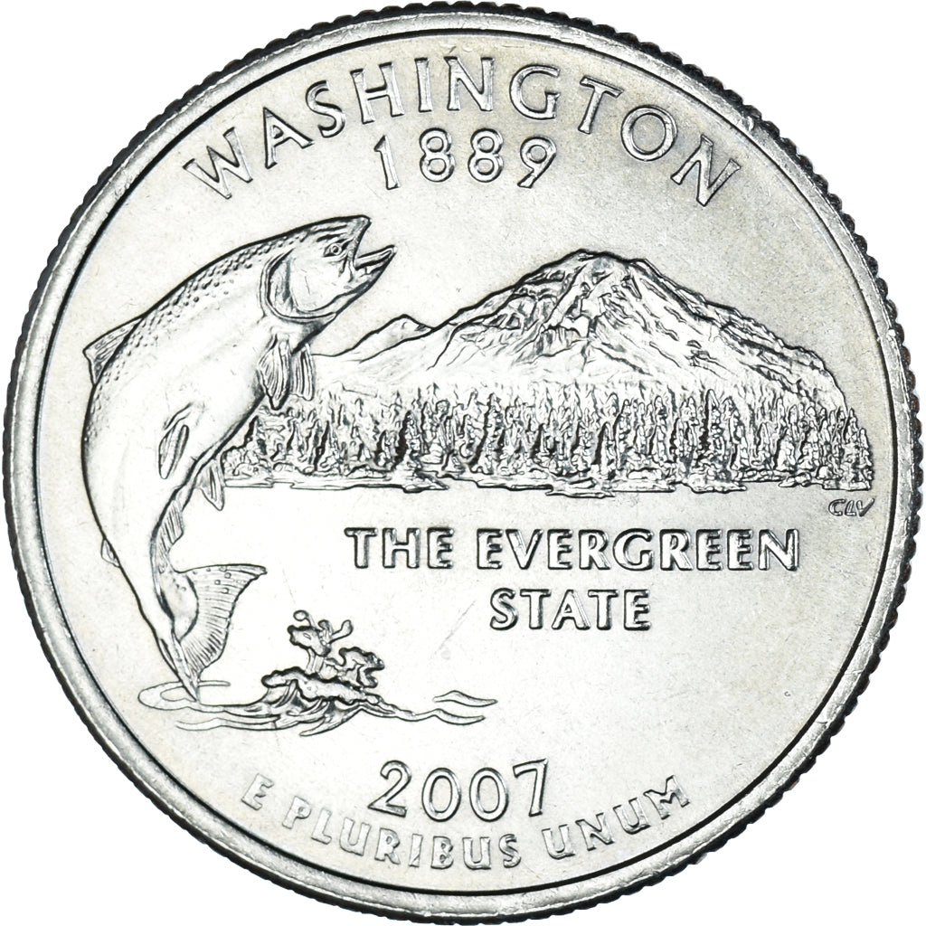 Coin, United States, Quarter, 2007, U.S. Mint, Denver, Washington 1889, MS(63)