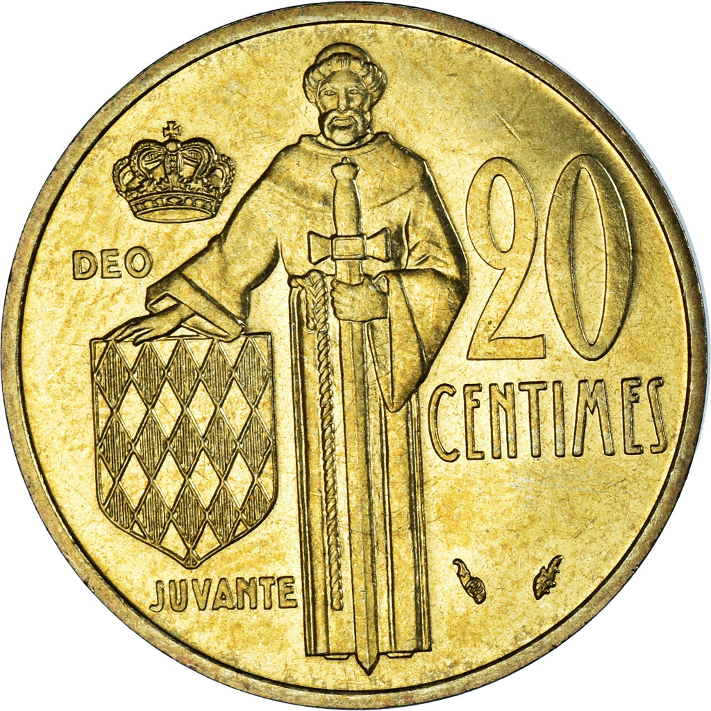 Coin, Monaco, Rainier III, 20 Centimes, 1982, AU(50-53), Aluminum-Bronze