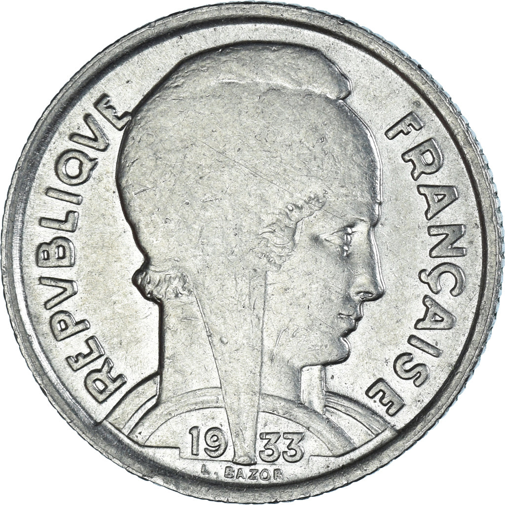 Coin, France, Bazor, 5 Francs, 1933, Paris, AU(50-53), Nickel, KM:887
