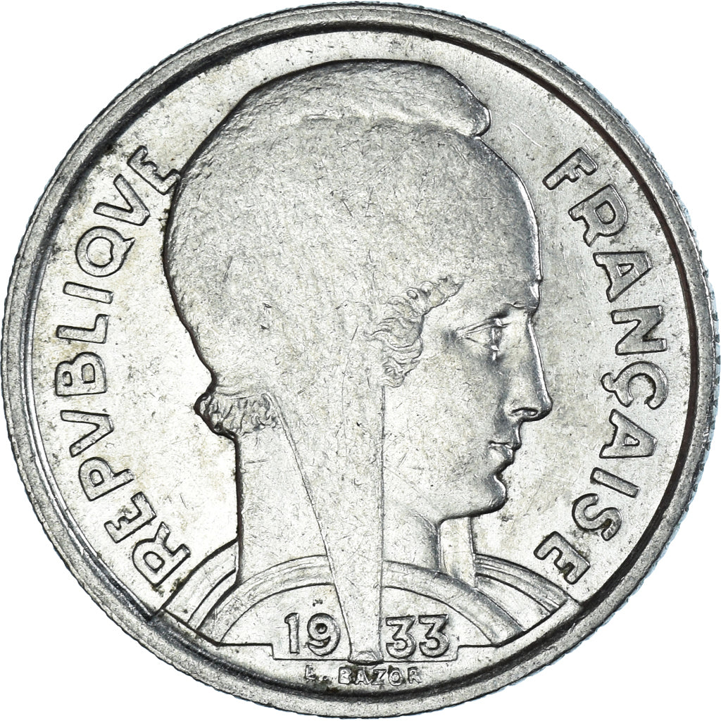 Coin, France, Bazor, 5 Francs, 1933, Paris, AU(50-53), Nickel, KM:887
