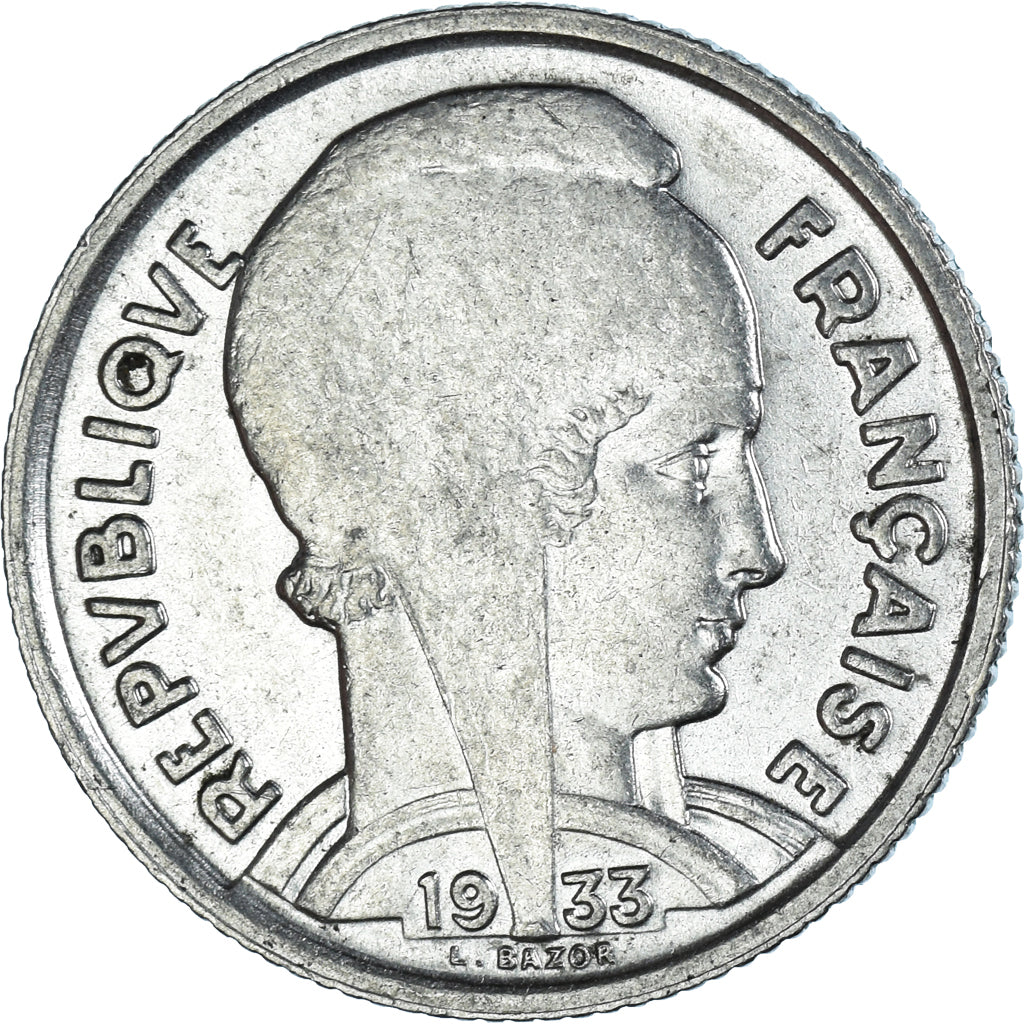 Coin, France, Bazor, 5 Francs, 1933, Paris, AU(50-53), Nickel, KM:887