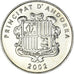 Coin, Andorra, 10 Centims, 2002, MS(63), Brass, KM:182