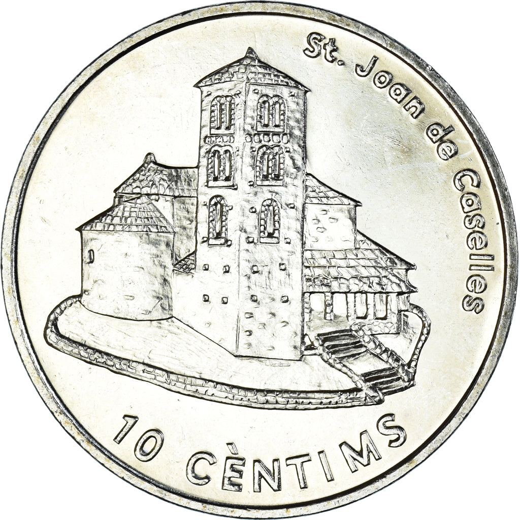 Moneta, Andorra, 10 Centims, 2002, SPL, Ottone, KM:182