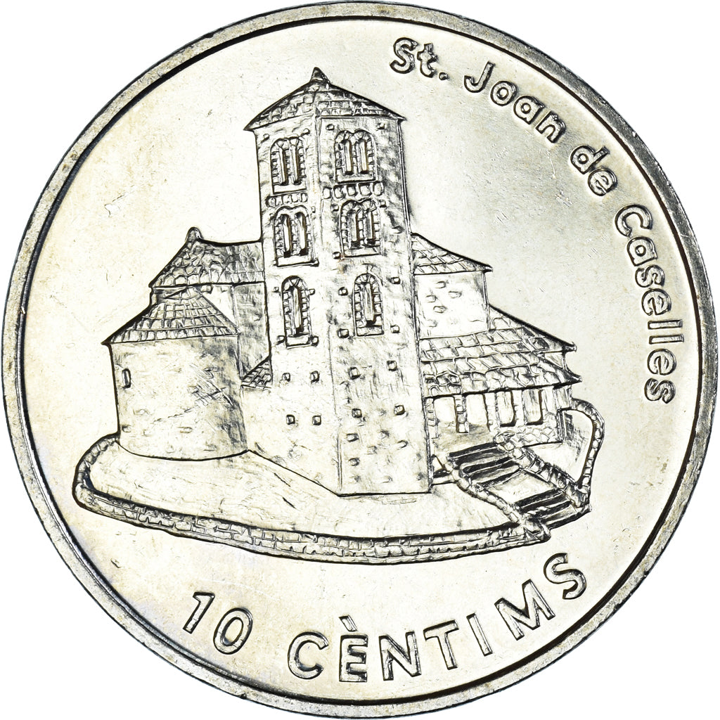 Moneda, Andorra, 10 Centims, 2002, EBC+, Latón, KM:182