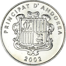 Coin, Andorra, 10 Centims, 2002, MS(60-62), Brass, KM:182
