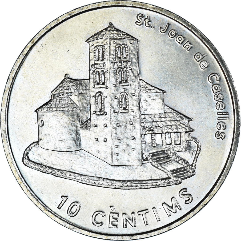 Moneda, Andorra, 10 Centims, 2002, EBC+, Latón, KM:182