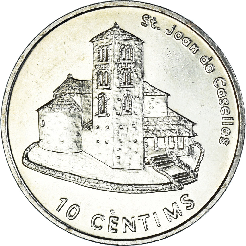 Moneda, Andorra, 10 Centims, 2002, EBC+, Latón, KM:182