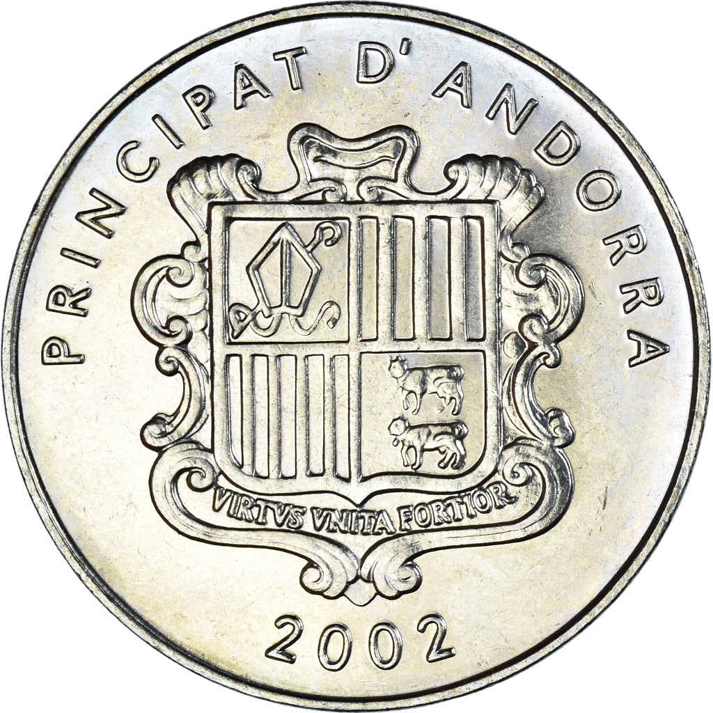 Coin, Andorra, 10 Centims, 2002, AU(55-58), Brass, KM:182