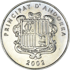 Coin, Andorra, 10 Centims, 2002, AU(55-58), Brass, KM:182
