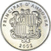 Coin, Andorra, 10 Centims, 2002, AU(55-58), Brass, KM:182