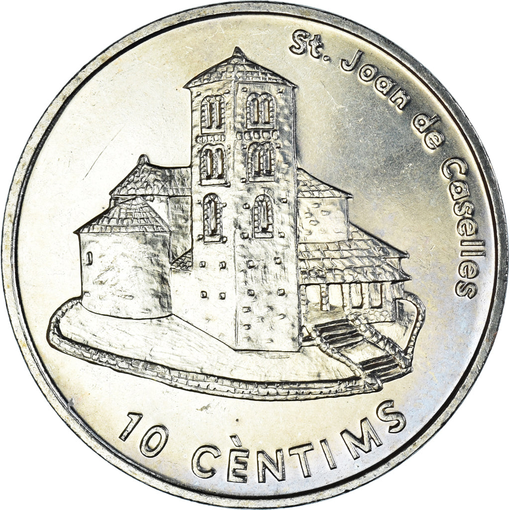 Monnaie, Andorre, 10 Centims, 2002, SUP, Laiton, KM:182