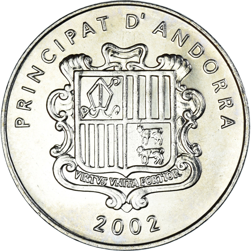 Coin, Andorra, 10 Centims, 2002, AU(55-58), Brass, KM:182