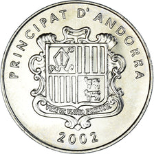 Coin, Andorra, 10 Centims, 2002, AU(55-58), Brass, KM:182