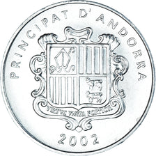 Coin, Andorra, 1 Cèntim Andorre, Centim, 2002, Agnus Dei, MS(63), Aluminum