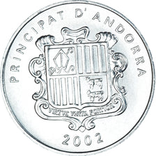 Coin, Andorra, 1 Cèntim Andorre, Centim, 2002, Agnus Dei, MS(63), Aluminum