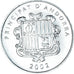 Coin, Andorra, 1 Cèntim Andorre, Centim, 2002, Agnus Dei, MS(63), Aluminum