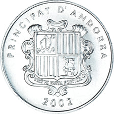 Coin, Andorra, 1 Cèntim Andorre, Centim, 2002, Agnus Dei, MS(63), Aluminum