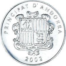 Coin, Andorra, Andorre, Centim, 2002, Charlemagne, AU(55-58), Aluminum, KM:176