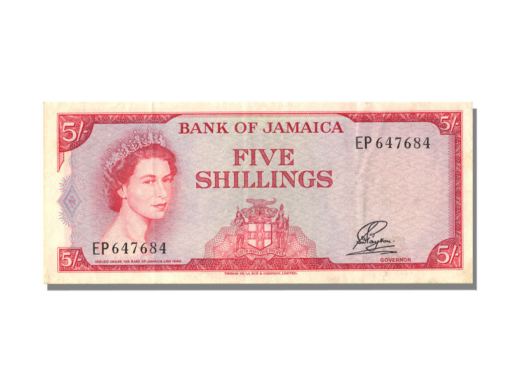 Jamaica, 5 Shillings, 1960, KM #51Ab, EF(40-45), EP