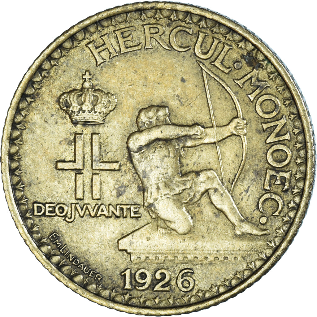 Monnaie, Monaco, Louis II, Franc, 1926, Poissy, TB+, Bronze-Aluminium