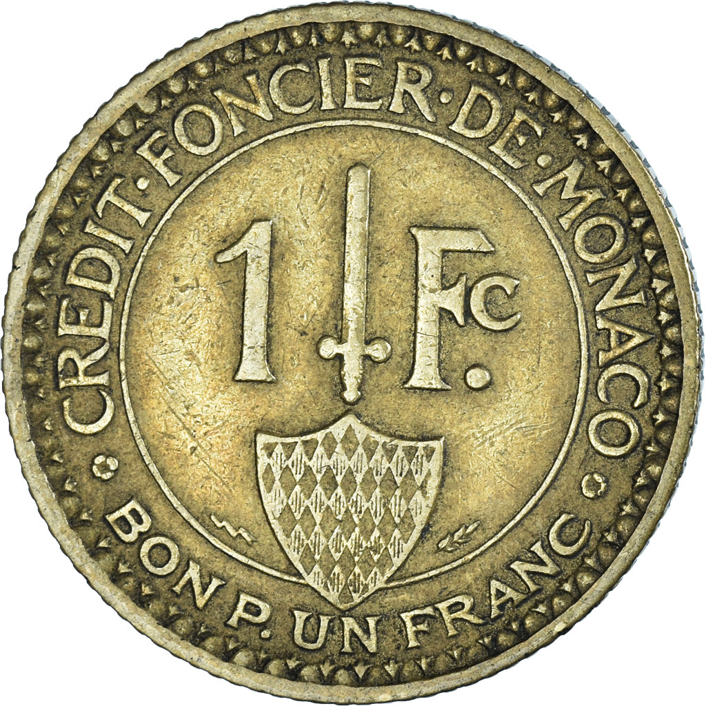 Coin, Monaco, Louis II, Franc, 1926, Poissy, VF(30-35), Aluminum-Bronze, KM:114