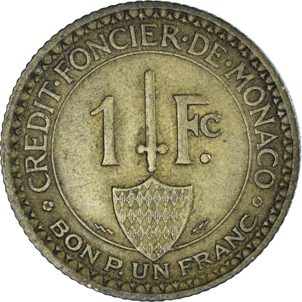 Coin, Monaco, Louis II, Franc, 1926, Poissy, VF(30-35), Aluminum-Bronze, KM:114