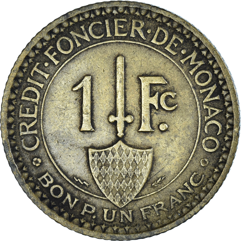 Coin, Monaco, Louis II, Franc, 1926, Poissy, VF(30-35), Aluminum-Bronze, KM:114