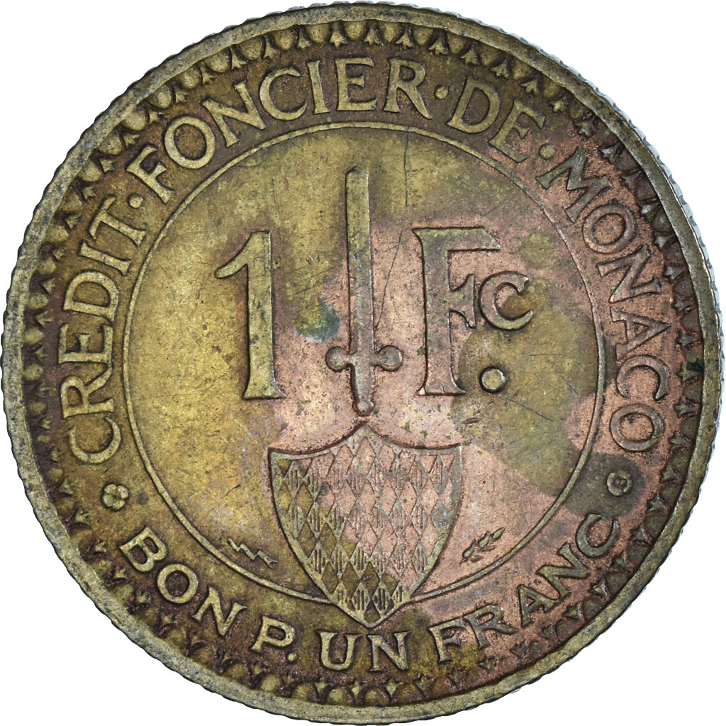 Coin, Monaco, Louis II, Franc, 1926, Poissy, VF(20-25), Aluminum-Bronze, KM:114