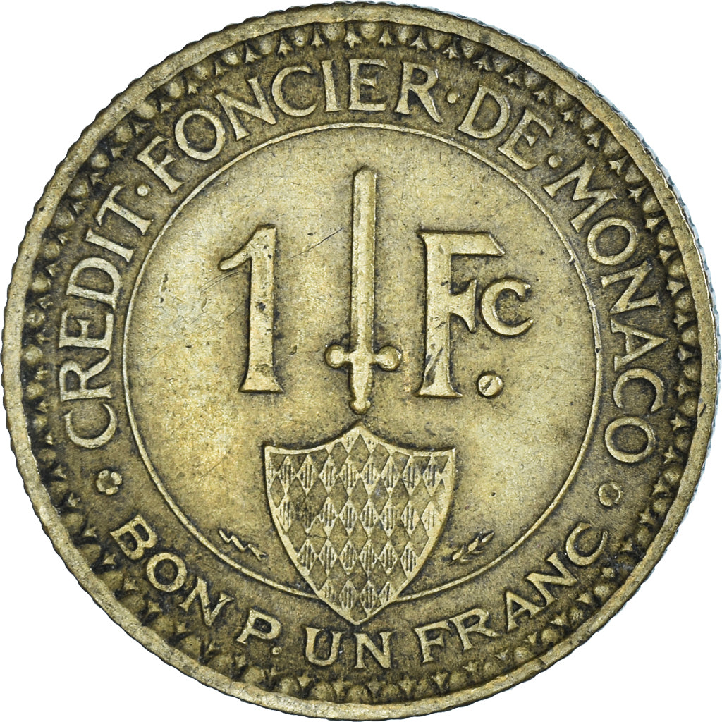 Coin, Monaco, Louis II, Franc, 1926, Poissy, VF(30-35), Aluminum-Bronze, KM:114