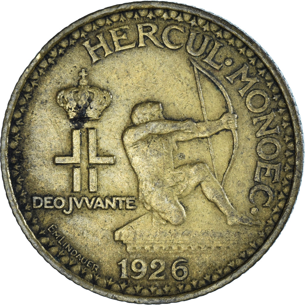 Coin, Monaco, Louis II, Franc, 1926, Poissy, VF(30-35), Aluminum-Bronze, KM:114