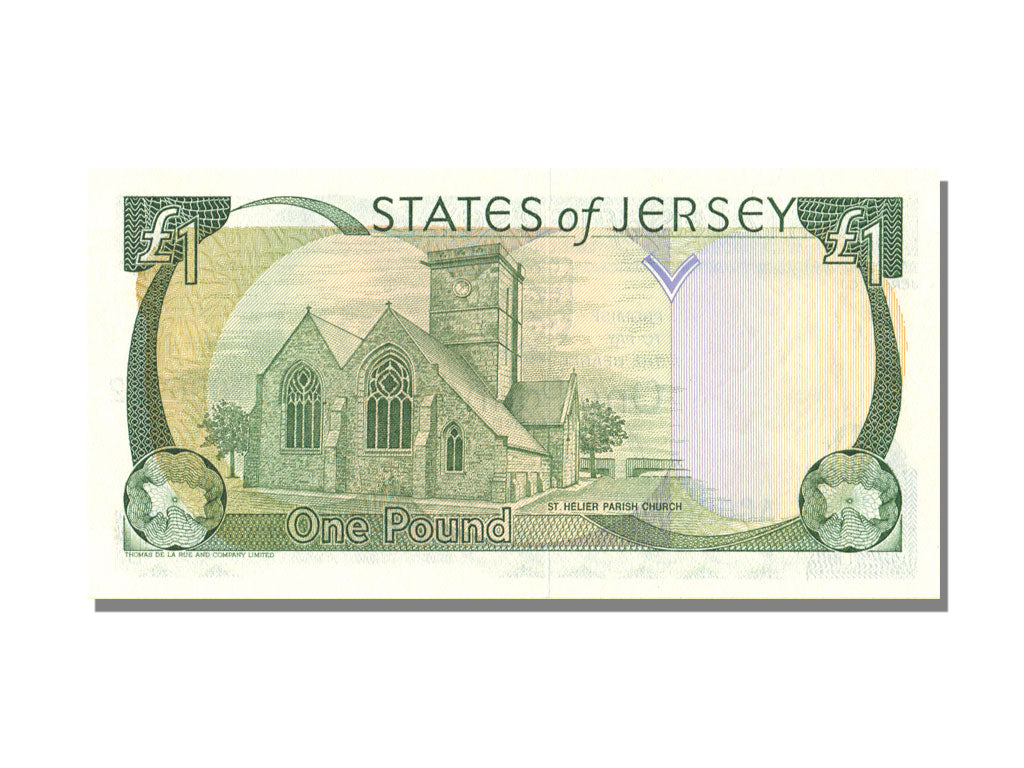 Jersey, 1 Pound, KM #15a, UNC(65-70), AC
